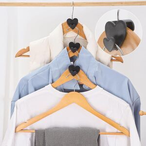 Cascading Heart Hanger Closet Space Savers 20 PC Value Pack, Black